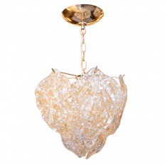 Petite multitiered gold fleck pendant